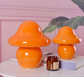 New Orange Baby Mushroom Lamp