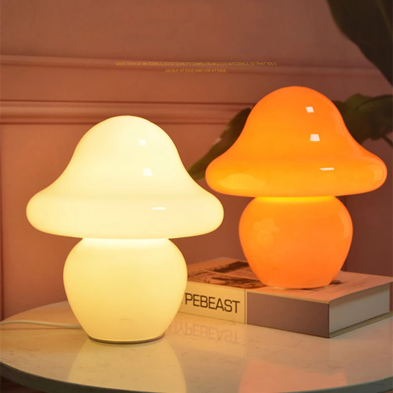 New Orange Baby Mushroom Lamp