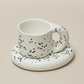 Aesthetic Dot Chubby Ceramic Handle Mug and Saucer Set