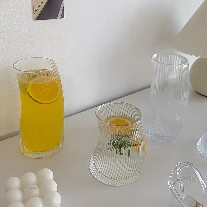 Aesthetic Fat Mushroom Ripple Glass Cup – Nazmeen Decor