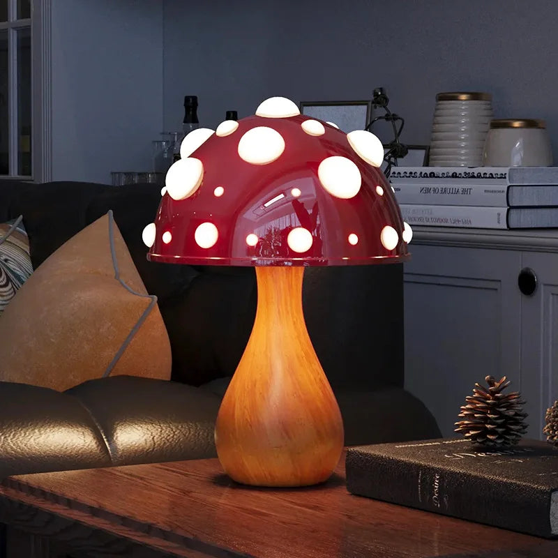 Fly Agaric Desk Lamp with LED Tricolored Bulb