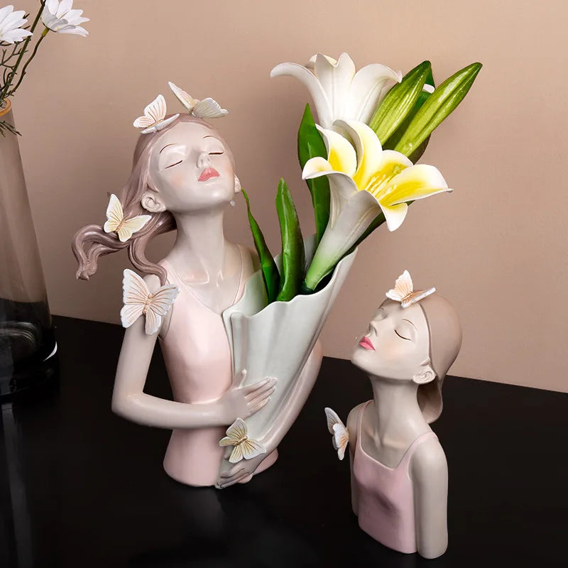 Resin Butterfly Girl Figurines, Modern Home Decor