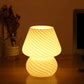 Glass Mushroom Table Lamp USB 3-Color Dimmable Night Light