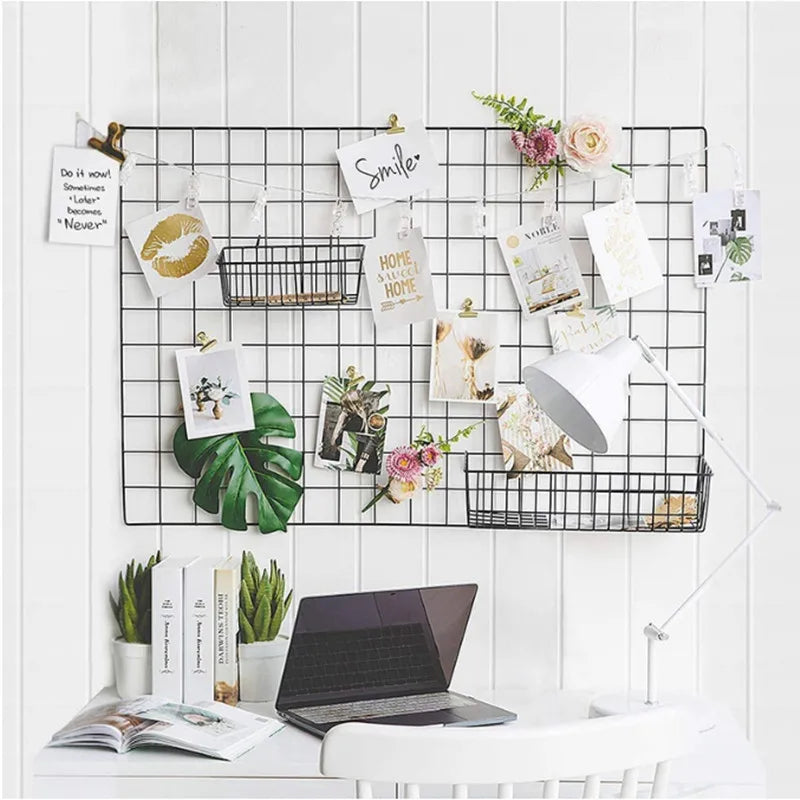 Nordic Iron Grid Wall Art Organizer