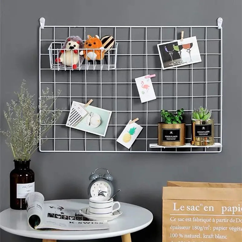 Nordic Iron Grid Wall Art Organizer