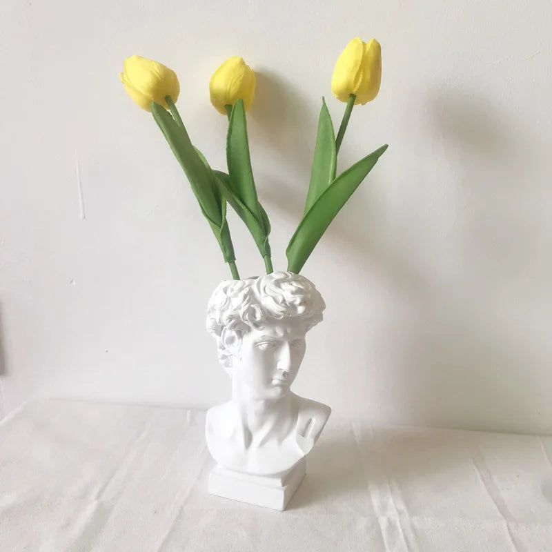 Creative Portrait Vase Resin David Flower Decor