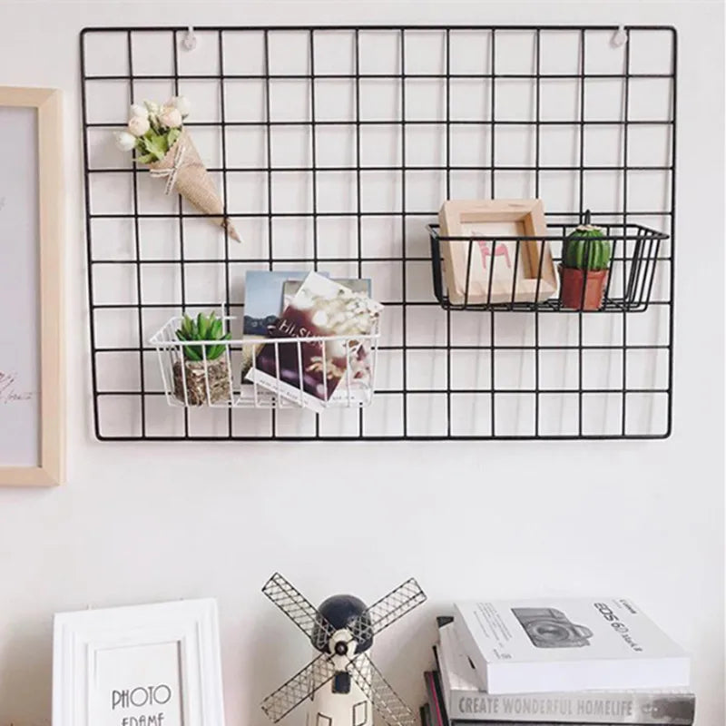 Nordic Iron Grid Wall Art Organizer