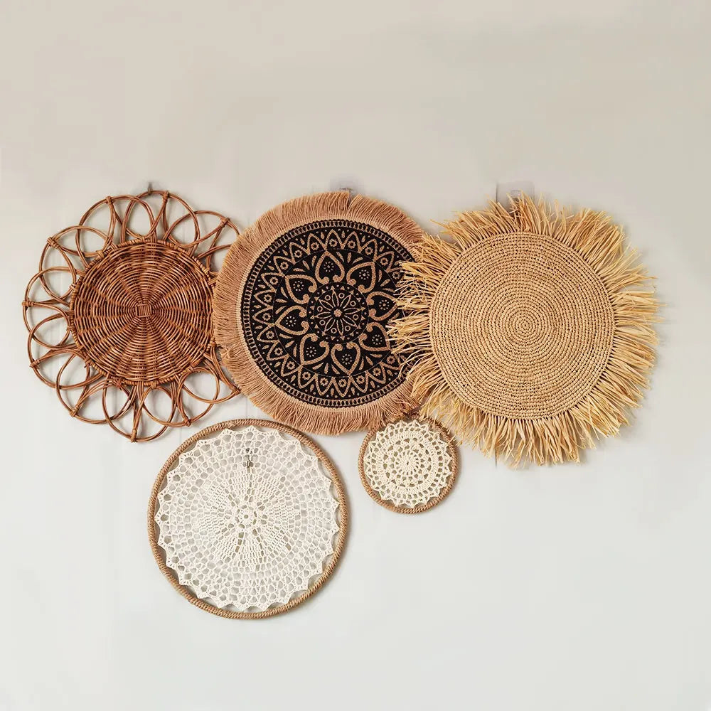 Handmade Rattan Wall Hanging for Nordic Decor