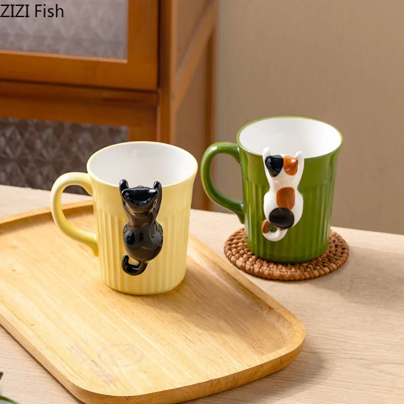 Cute Cat Ceramic Mug for Office and Home