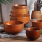 Japanese Jujube Wood Soup and Salad Bowls