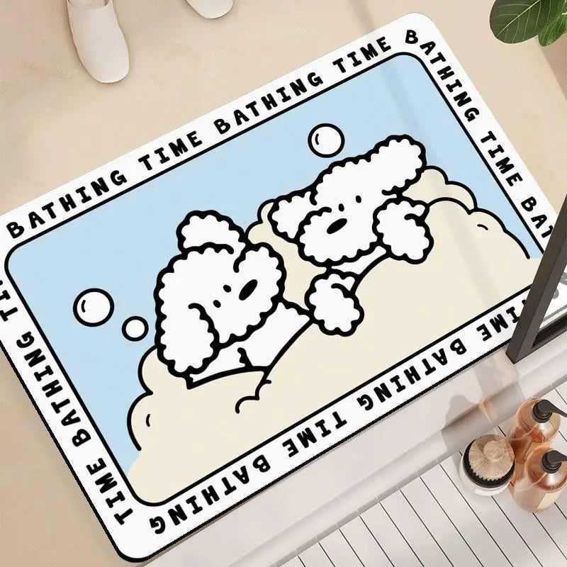 Cute Cartoon Diatom Mud Absorbent Bathroom Mat