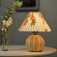 Vintage Rattan Table Lamp with Fabric Shade