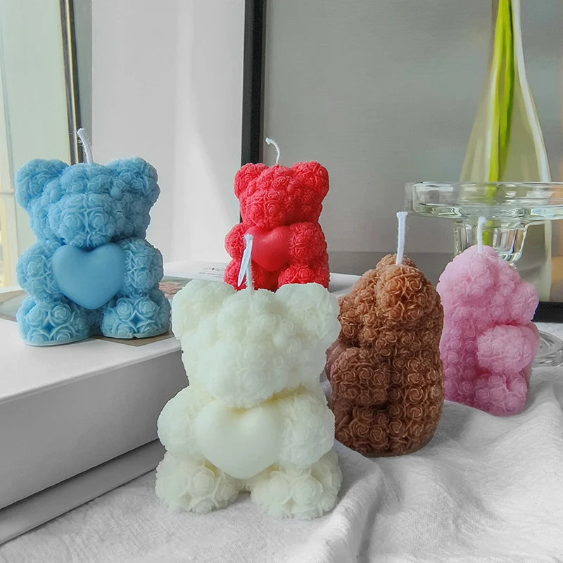 3D Rose Bear Aromatherapy Candle