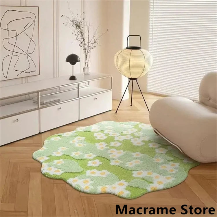 Soft Tufted Floral Door Mat