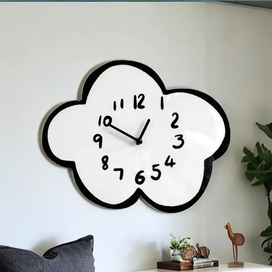 Cartoon Cloud Silent Swing Wall Clock for Kids' Rooms