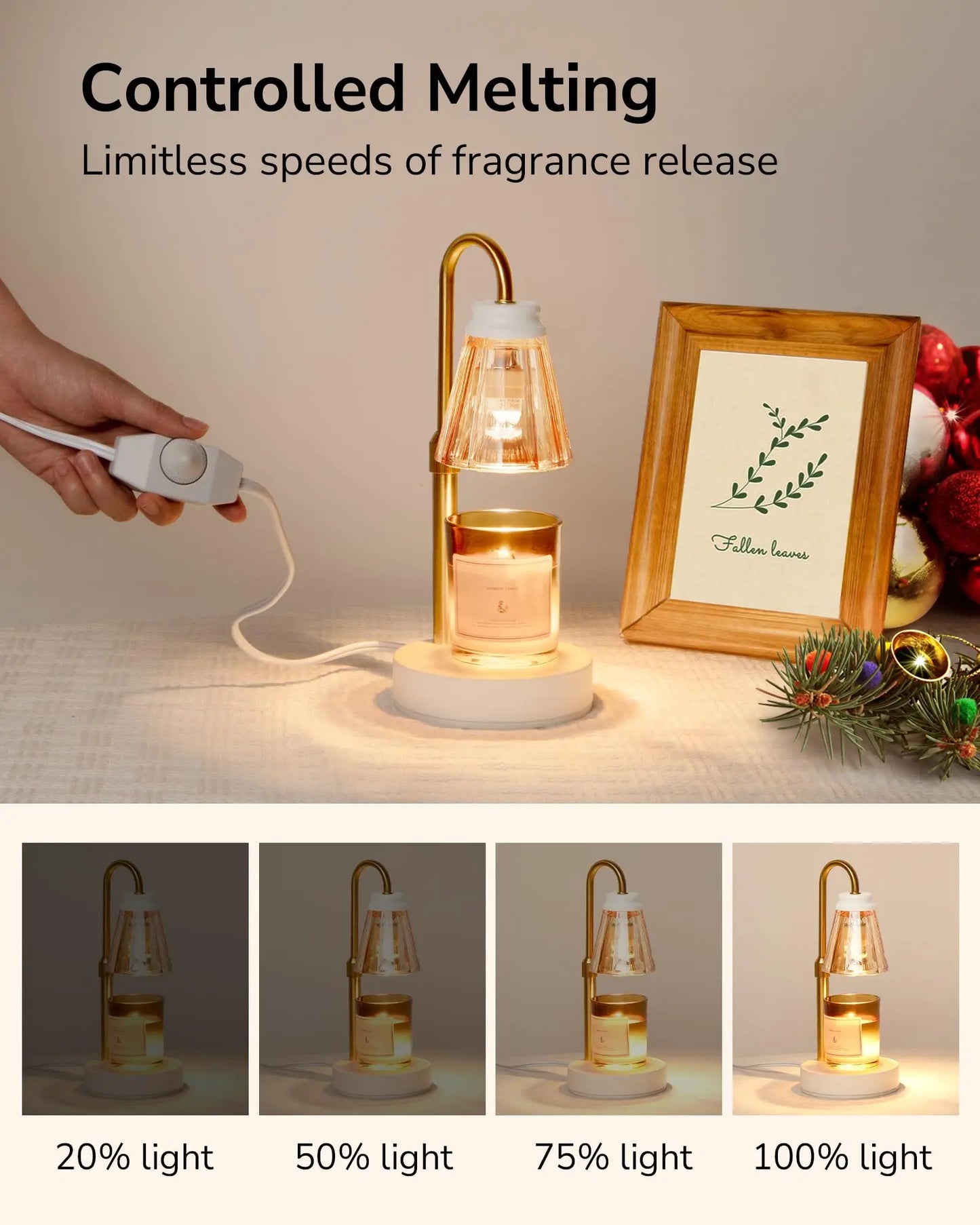 Adjustable Candle Warmer Lamp - With Dimmer & 4 Bulbs