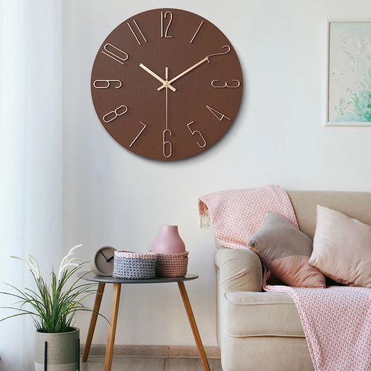 Nordic Silent Quartz Wall Clock for Minimalist Living Room