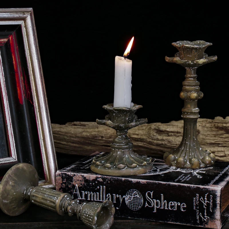 Antique Resin Candle Holder for Home Decor