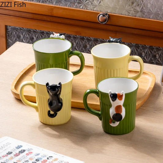 Cute Cat Ceramic Mug for Office and Home