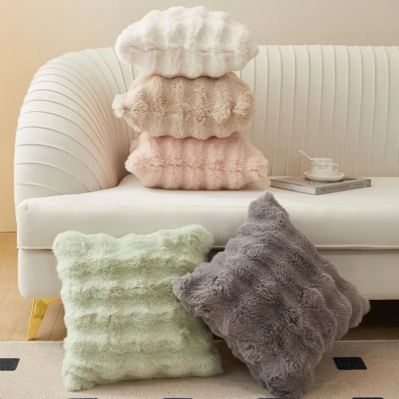 Luxurious Rabbit Plush Pillow Set