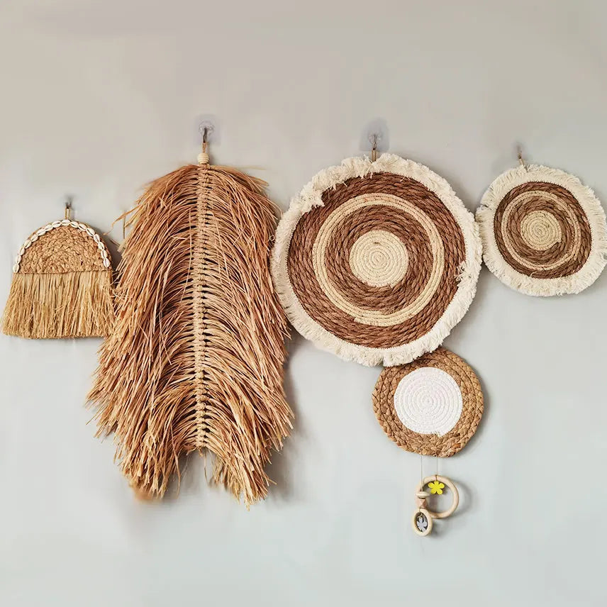 Handmade Rattan Wall Hanging for Nordic Decor