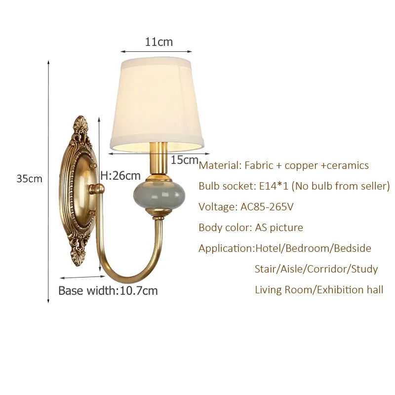 Copper Wall Lamp for Hotel and Office Lighting