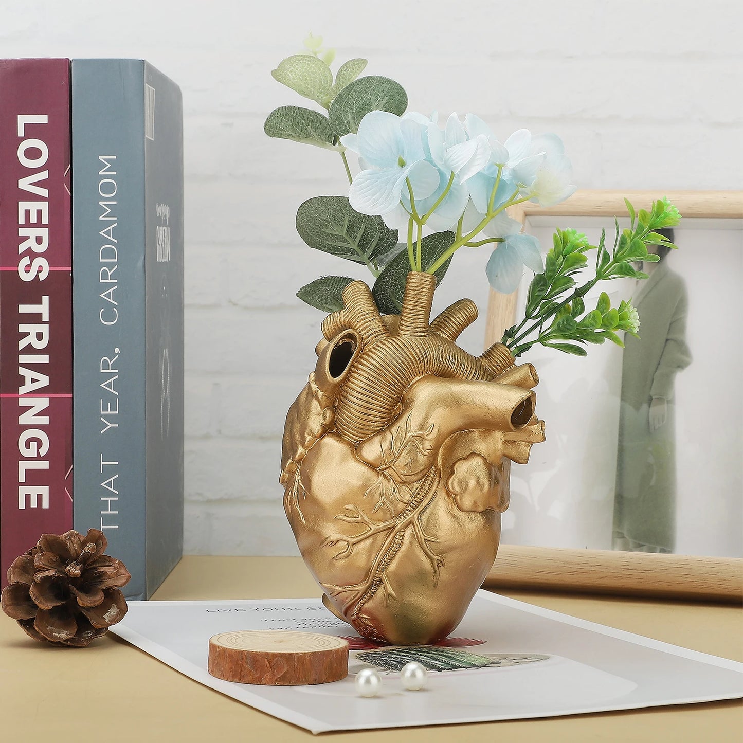 Anatomical Heart Shaped Flower Vase Decor