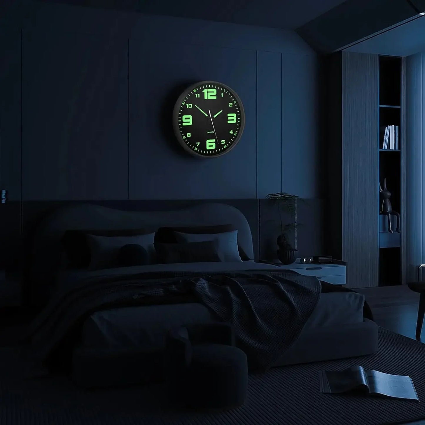 Glow in the Dark Silent Wall Clock for Living Room