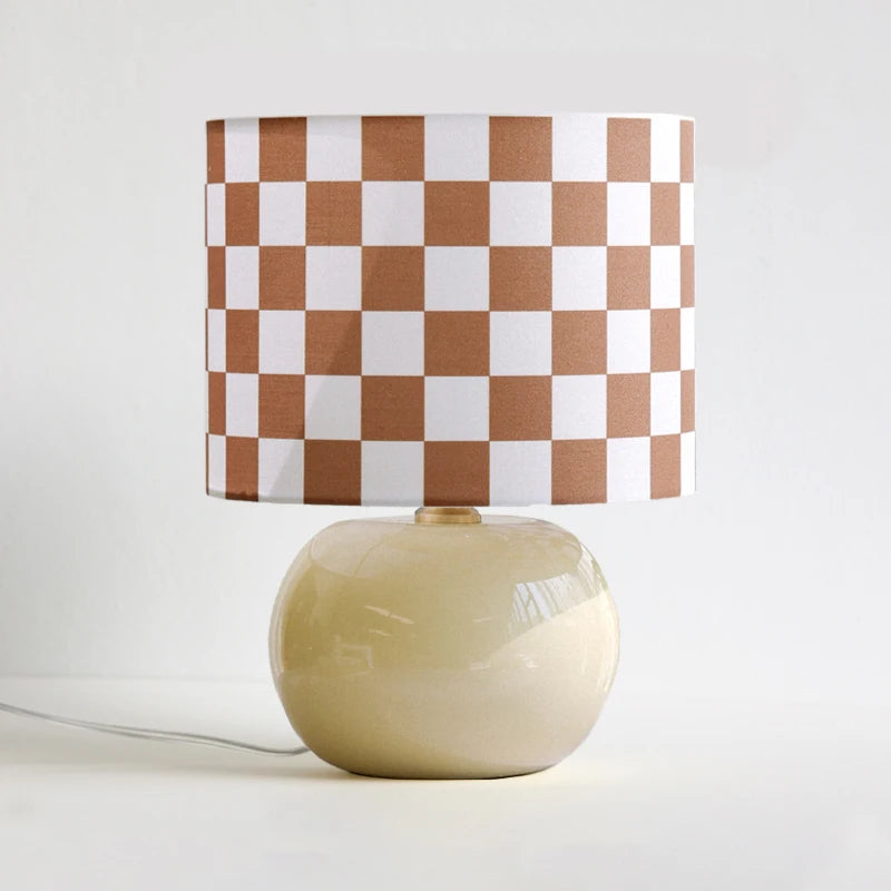 Nordic Checkerboard Ceramic Table Lamp for Decor