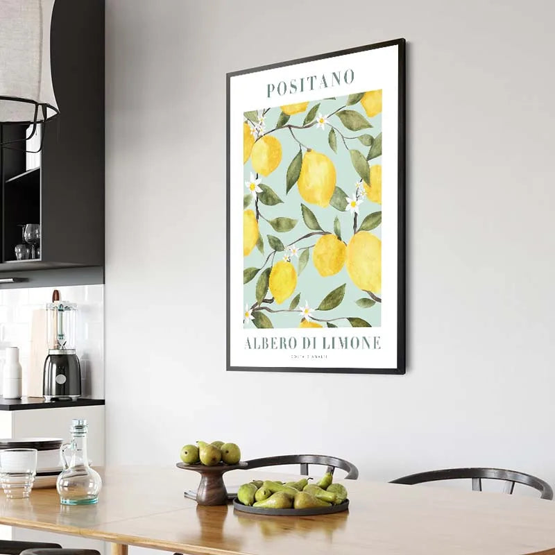 Lemon Orange Coffee Poster for Wall Art Decor