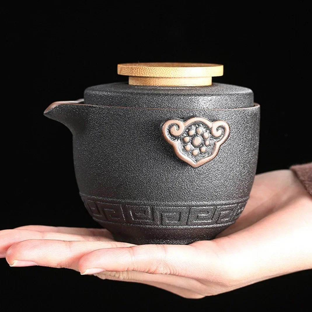 Portable Ceramic Teapot and Teacup Set