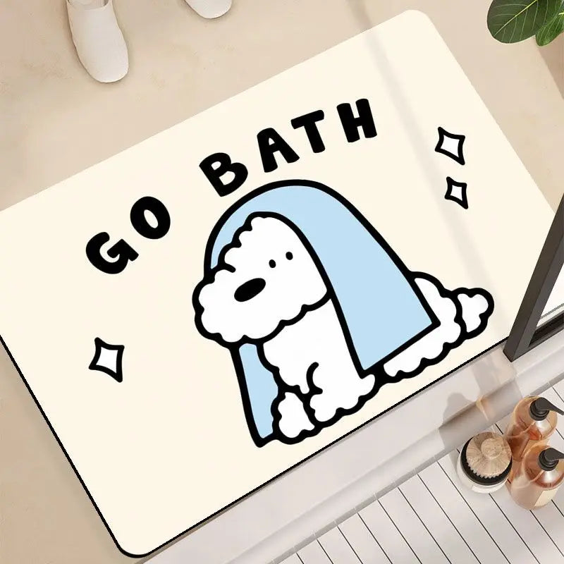 Cute Cartoon Diatom Mud Absorbent Bathroom Mat