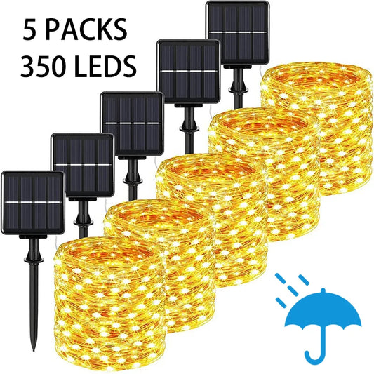 Solar LED Festoon String Lights for Outdoor Garden Decor