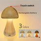 Smart Touch LED Wooden Mushroom Night Light USB Lamp