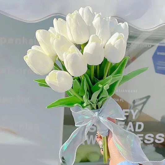 Artificial Tulip Flower Bouquet for Home Garden Wedding Decor