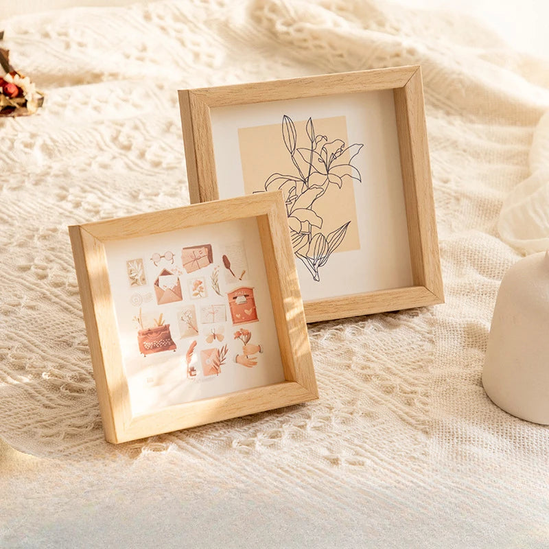 Minimalist Wooden Square Photo Frame