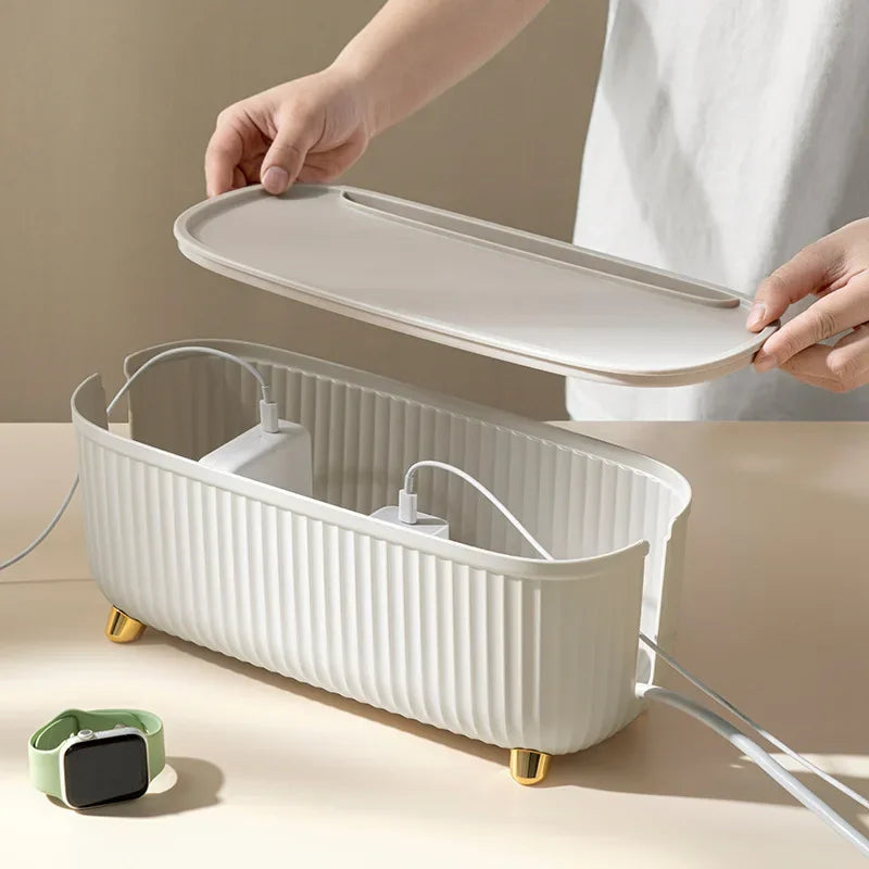 Stripe Wire Cable Organizer Box for Home Decor