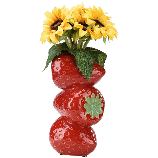 Strawberry-Shaped Vase for Creative Flower Arrangements