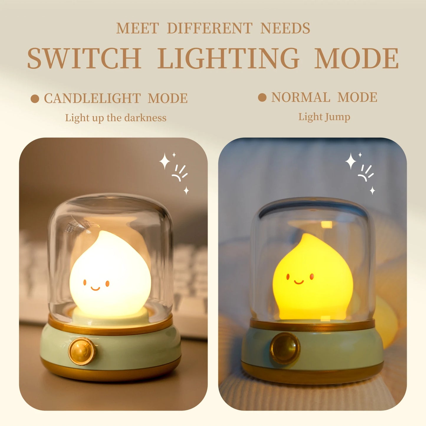 Cute Cartoon Table Lamp - Portable and Rechargeable