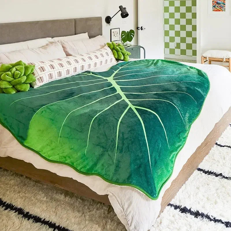 Giant Leaf Blanket for Bed and Sofa Decor