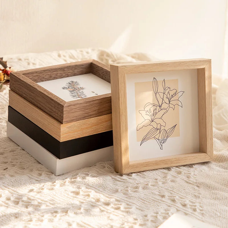 Minimalist Wooden Square Photo Frame