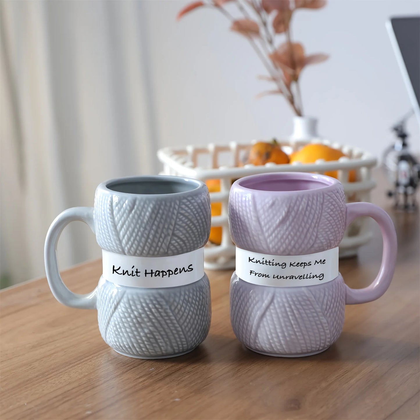 425ml Knit Style Ceramic Mug