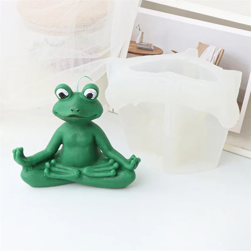 Yoga Pug Dog Silicone Candle Mold