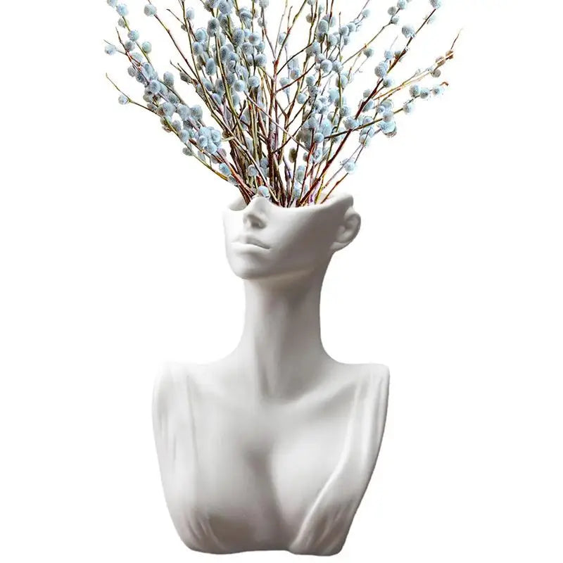 Creative Ceramic Face Vase for Modern Home Decor