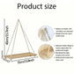 Wooden Swing Hanging Shelf with Hemp Rope