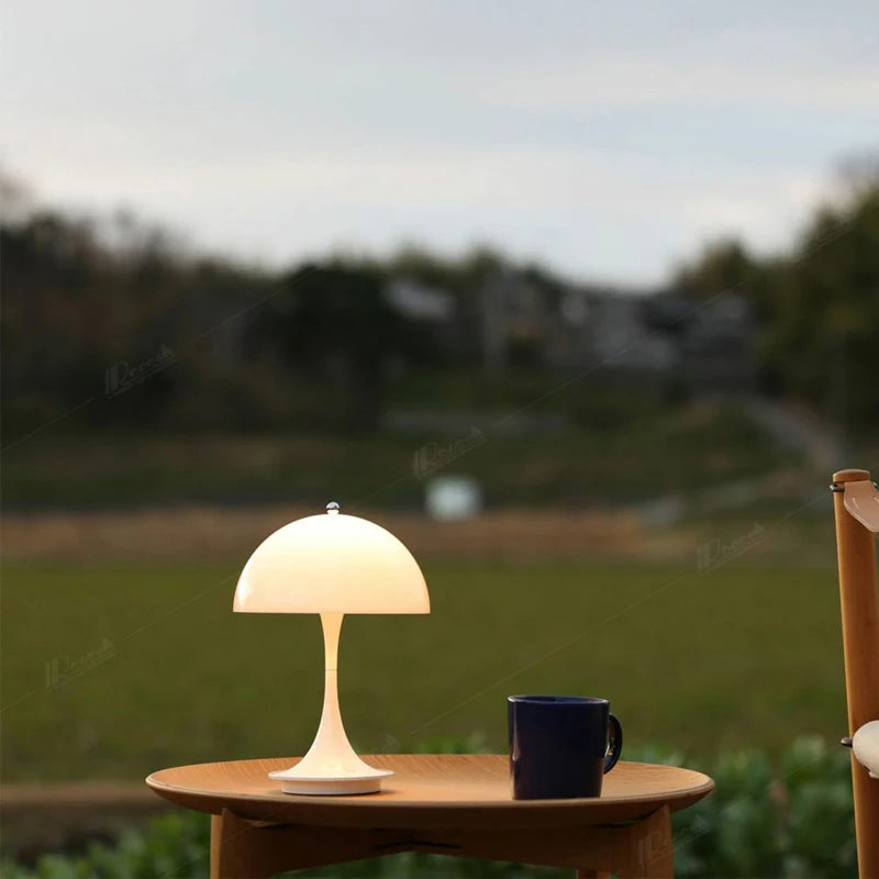 Rechargeable 3-Color Dimming Mushroom LED Table Lamp