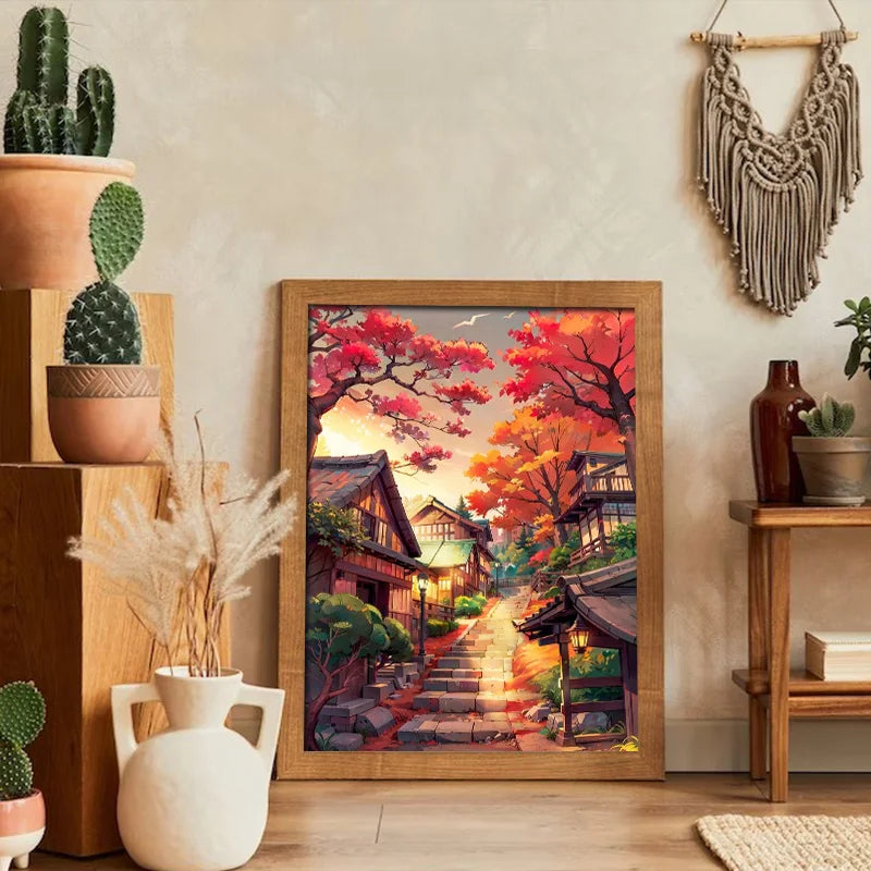 Japanese Street Scenery Canvas for Home Decor