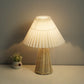 Vintage Rattan Table Lamp with Fabric Shade