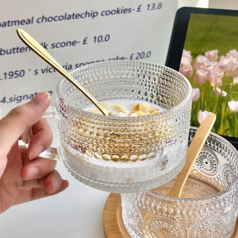 Glass Breakfast Cup with Bamboo Lid and Spoon