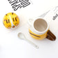 300ml Cute Cat Ceramic Mug with Lid and Spoon